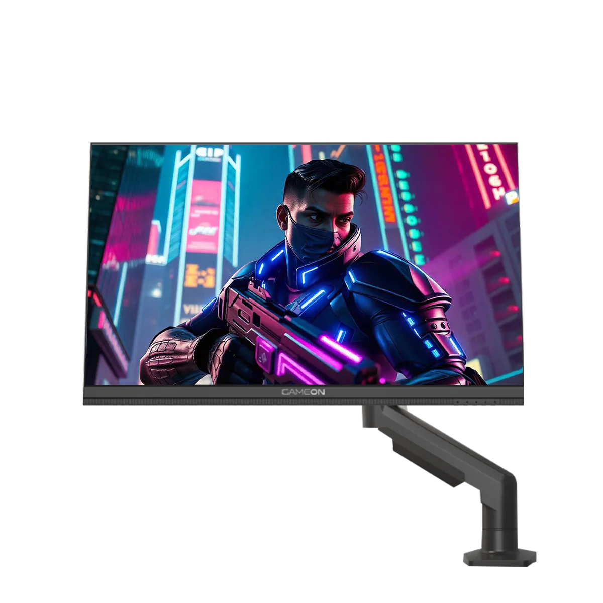 شاشة ألعاب GAMEON GOM27FHD190IPSX Midnight Pro X Series مقاس 27 بوصة FHD، 190 هرتز، MPRT 0.5 مللي ثانية، شاشة IPS سريعة مع حامل - أسود
