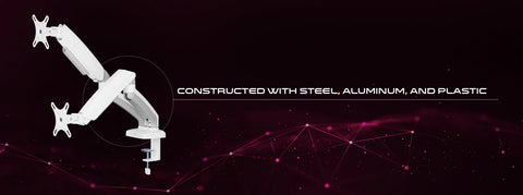 GAMEON GO-5450 Dual Monitor Arm For Gaming And Office Use - White