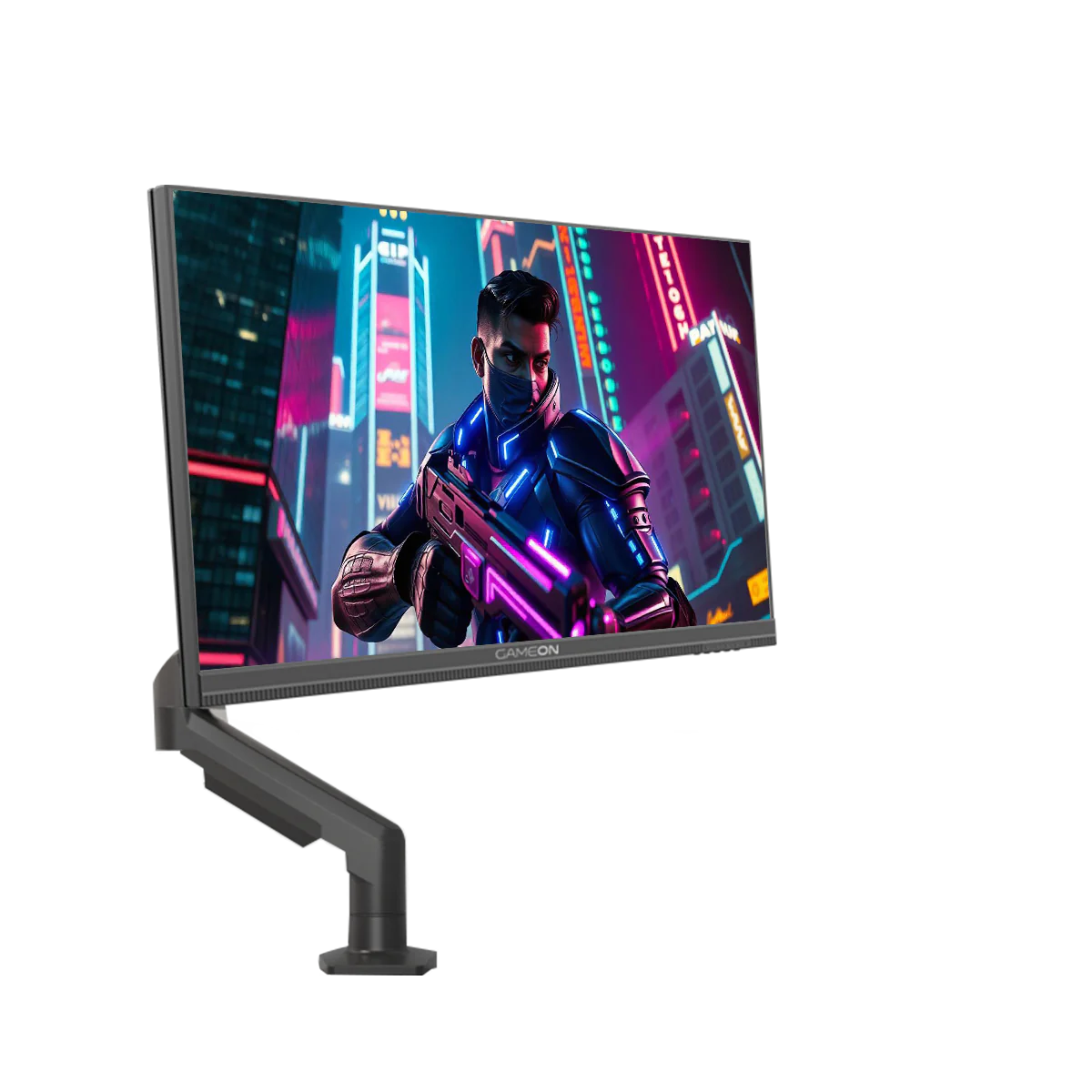 شاشة ألعاب GAMEON GOM27FHD190IPSX Midnight Pro X Series مقاس 27 بوصة FHD، 190 هرتز، MPRT 0.5 مللي ثانية، شاشة IPS سريعة مع حامل - أسود