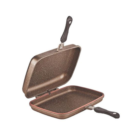 Saflon 36 Cm Double Grill Pan | Granite Non-Stick Flip Pan