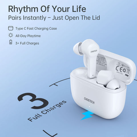 Choetech True Wireless Earbuds, White BH-T01-WH
