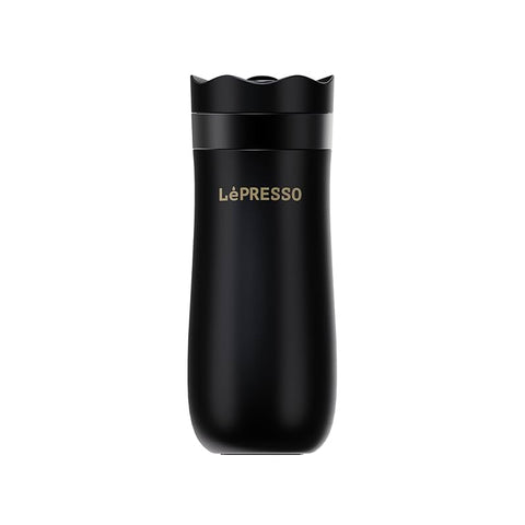 LePresso Insulated Mug with French Press - Black