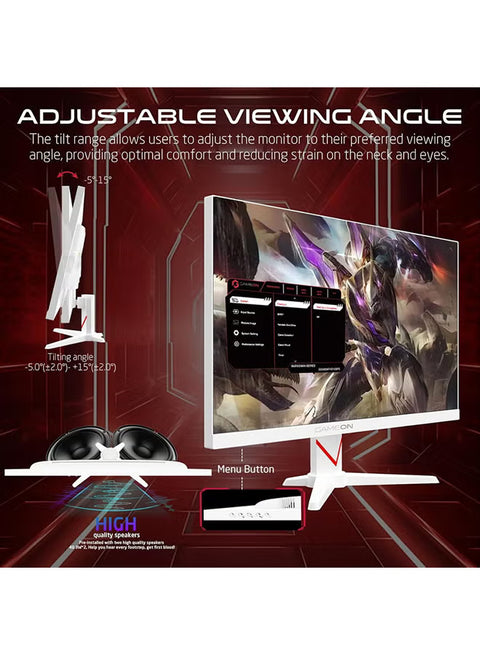 GAMEON GOAM24FHD180IPS Marksman Series 24" FHD, 180Hz, MPRT 0.5ms, HDMI 2.1, Fast IPS Gaming Monitor (Supports PS5) - White