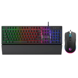 Rampage FORTUNA KM-RX7 Keyboard and Mouse Combo - US Layout USB 6400 DPI - Black