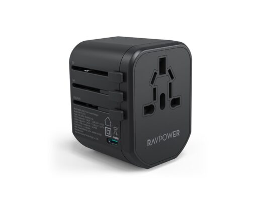 شاحن سفر Ravpower RP-PC1033 Pd Pioneer بقوة 20 واط و3 منافذ