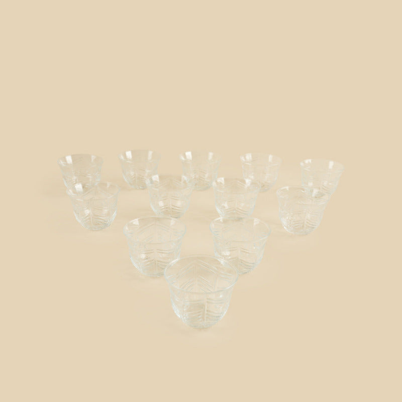 Clear Glass Coffee Cup Set - 6pcs