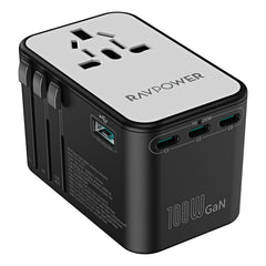شاحن سفر راف باور RP-PC1077 GaN 100 واط 5 في 1 3C 2A 