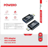 Poweroplus OTG USB-A To Lightning- Black