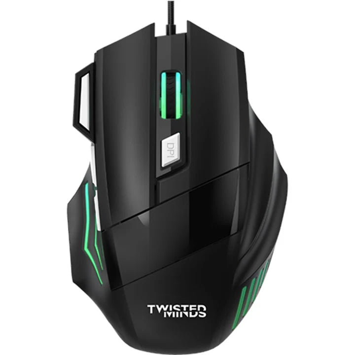 Twisted Minds 4in1 Gaming Bundle, Wired Keyboard DPI Adjustable Mouse, Rainbow Static Headset, Mouse Pad