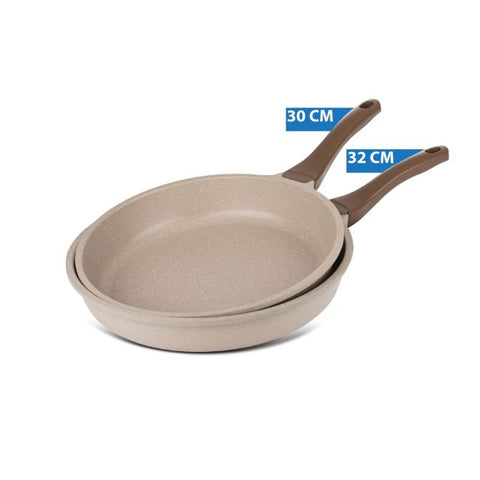 Thermo AD - Granite Fry Pan Set - 30 -32 cm - 2 pcs - Brown