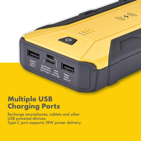 Jump Starter with Wireless Charger and 16000mAh Portable Power Bank
