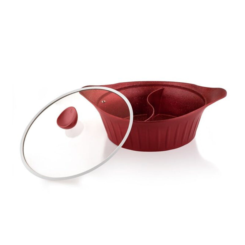 Tashan Granite Divided Casserole - 32 cm - Red