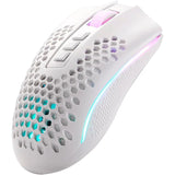 ريدراجون M808، فأرة ألعاب KS Storm Pro مزدوجة الوضع (سلكية & لاسلكية) بإضاءة RGB – أبيض