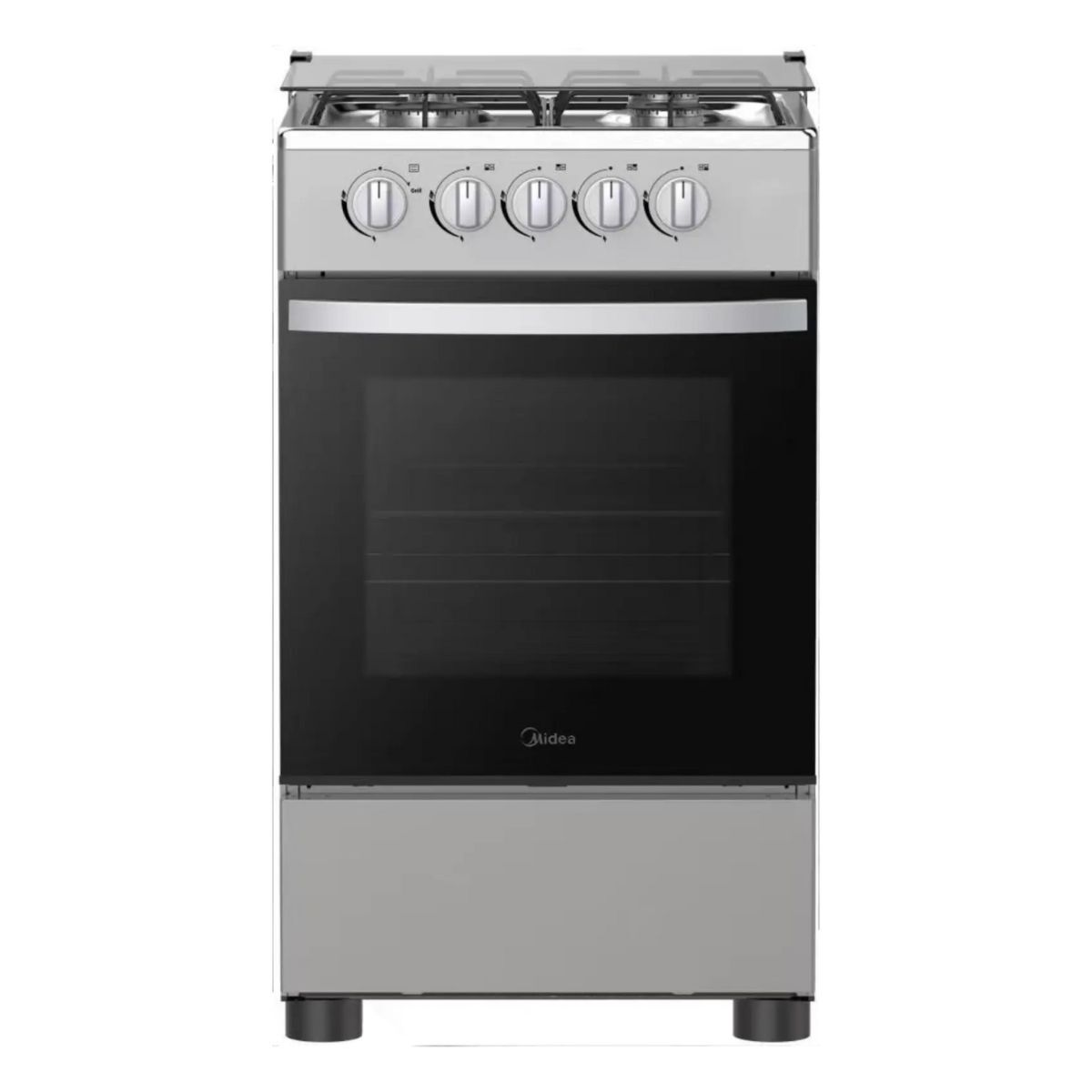 Midea, Gas Cooker 50×55cm, 4 Burner, Gas Oven, Silver - MFO-MG20TE(SS)