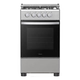 Midea, Gas Cooker 50×55cm, 4 Burner, Gas Oven, Silver - MFO-MG20TE(SS)