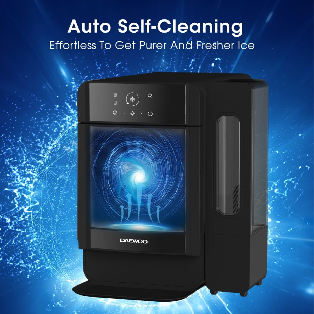 Daewoo Nugget Ice Maker 165W with 3.4L Water Tank, Black - DIM1505