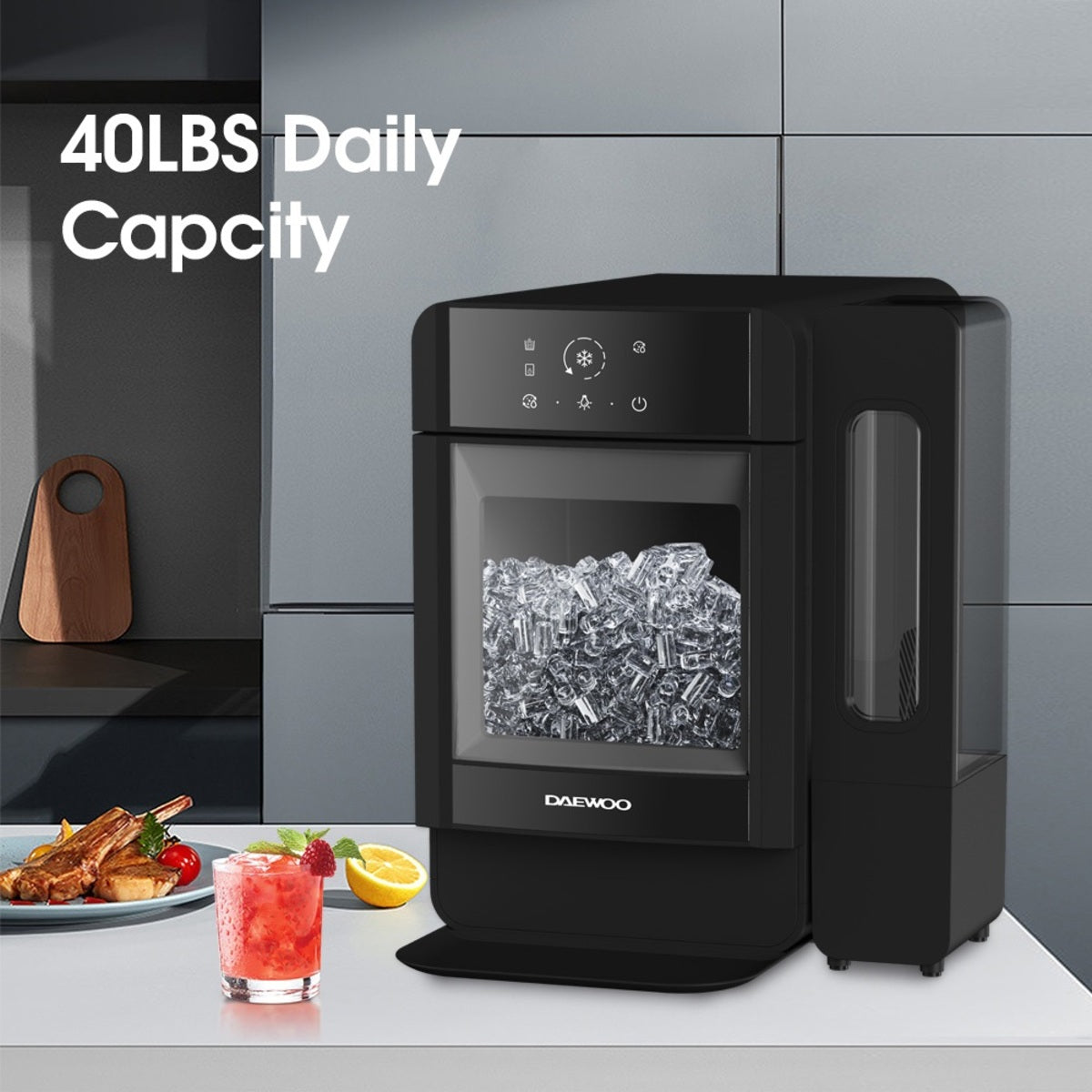 Daewoo Nugget Ice Maker 165W with 3.4L Water Tank, Black - DIM1505