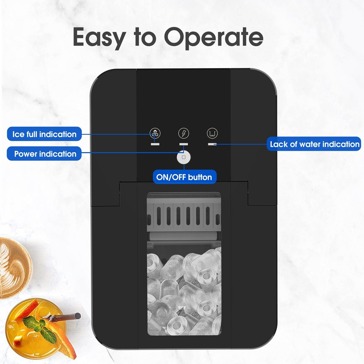 Daewoo Bullet Ice Maker 100W, 1.8L Water Tank - DIM202S