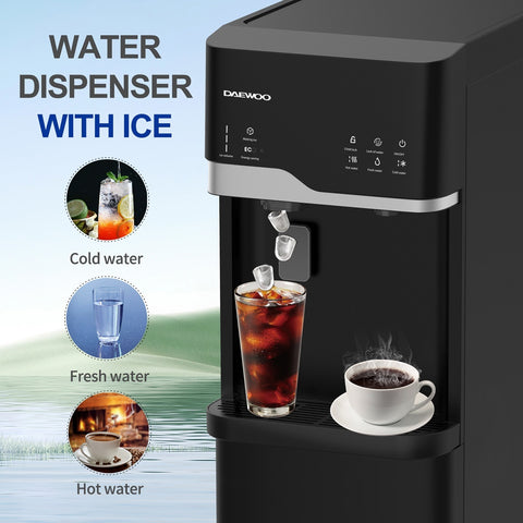 Daewoo Water Dispenser with Bullet Ice Maker 540W, Black - DWD7629