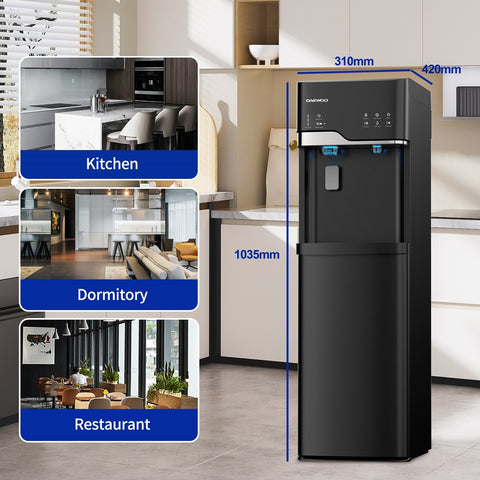 Daewoo Water Dispenser with Bullet Ice Maker 540W, Black - DWD7629