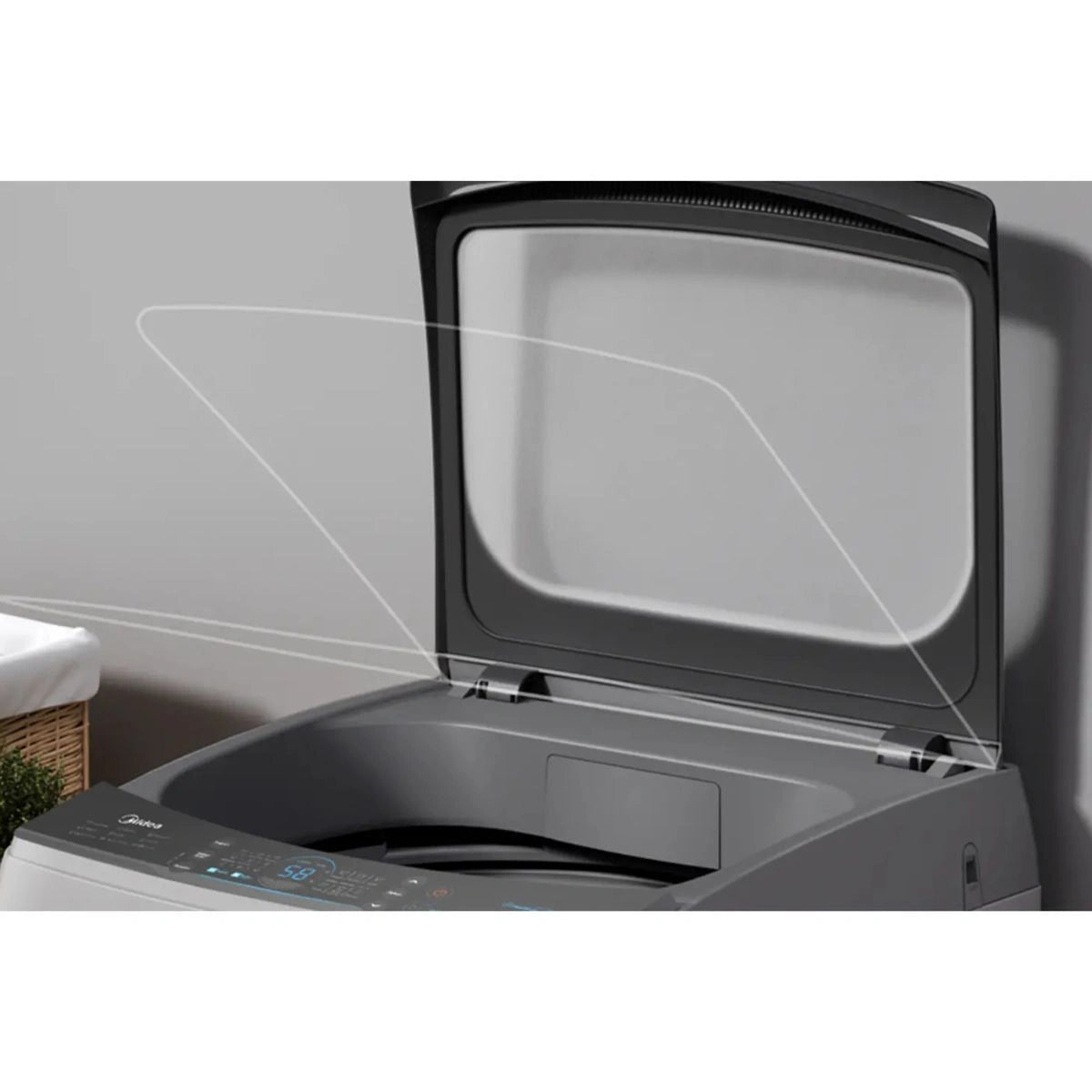 ميديا غسالة تحميل علوي سعة ١٥ كجم – رمادي