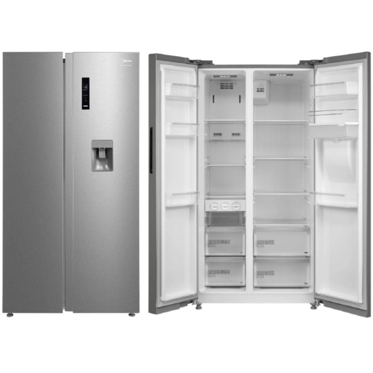 ميديا ثلاجة سايد باي سايد ٧٣٥ لتر، ٢٥.٩ قدم³ - ستانلس ستيل