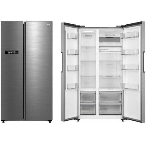 ميديا ثلاجة سايد باي سايد ٧٩١ لتر، ٢٧.٩ قدم³ - برو ستيل