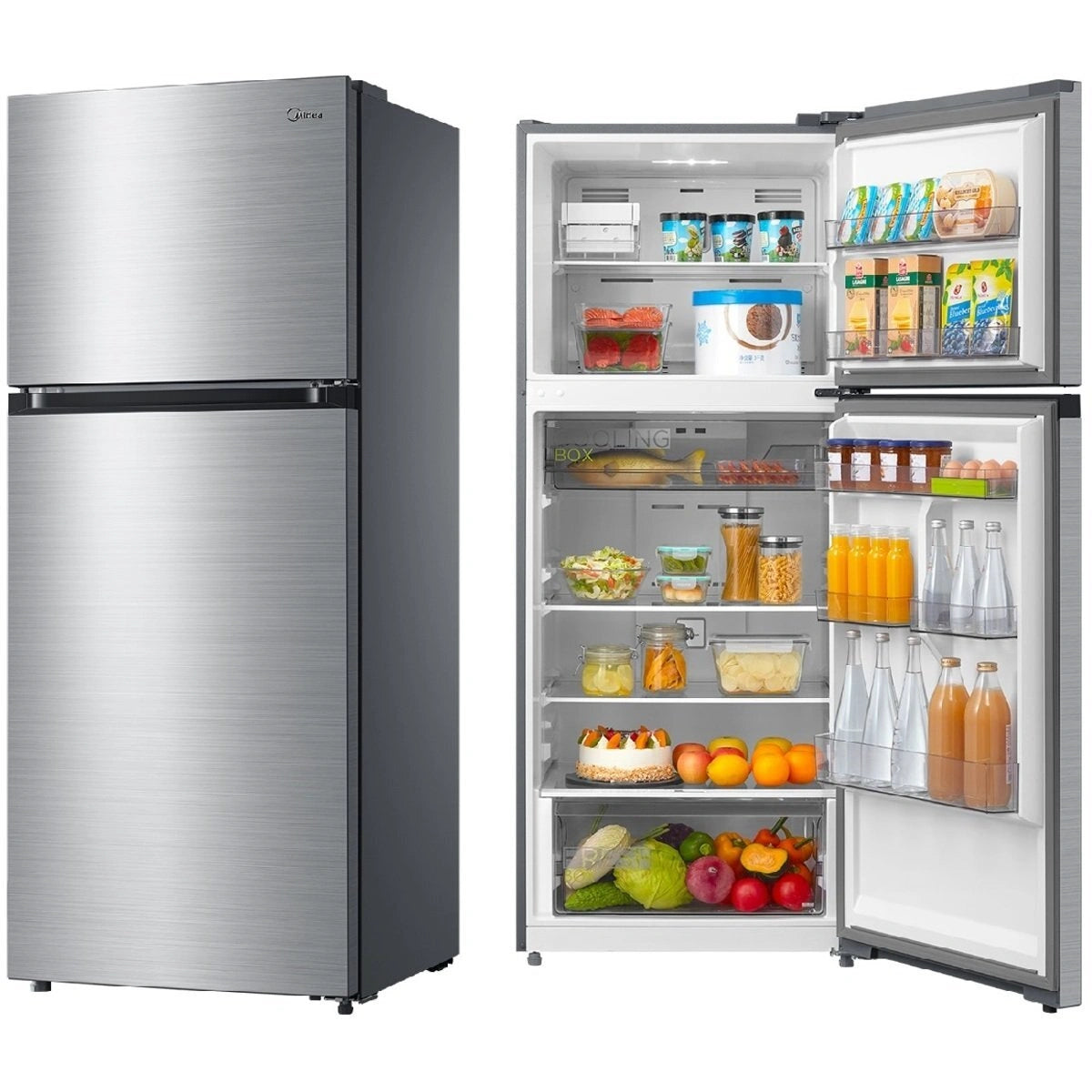 ميديا ثلاجة فريزر علوي مزدوج الأبواب سعة ٥٨٠ لتر / ٢٠٫٥ قدم³ – فضي