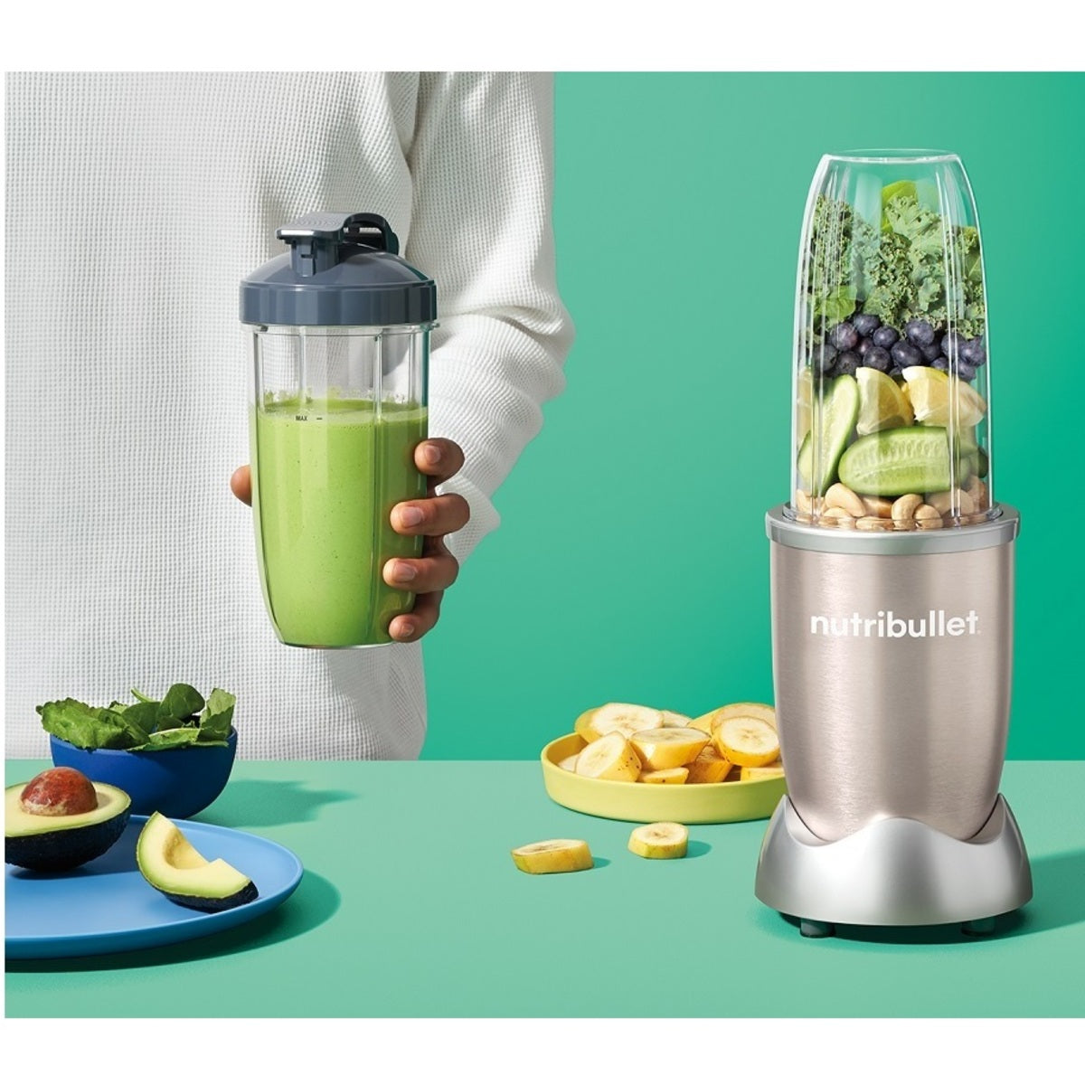 Nutribullet, Blender 10-Piece Set 900 Watts 900ml, Champagne – NB9-1012