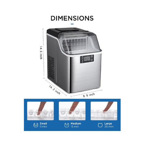 Orca Ice Maker Machine 20Kg/24Hr Stainless Steel - OR-IM-HZB-20AF/S