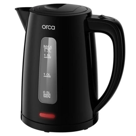 Orca Kettle 1.7 Litre 2200W Plastic - Black