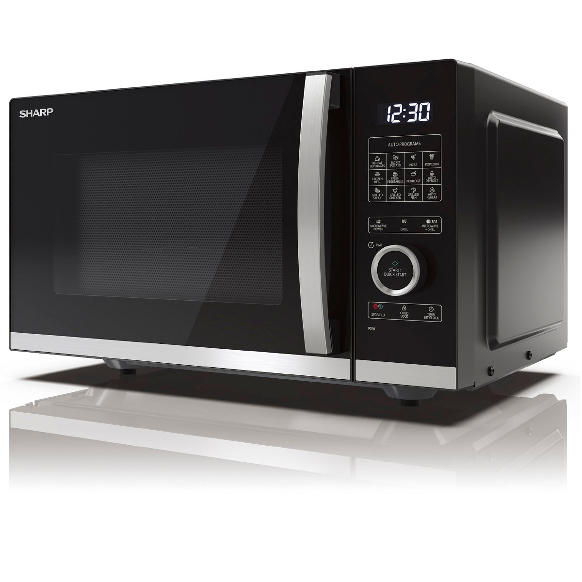 Sharp, Flatbed Grill Microwave Oven 25L - Black