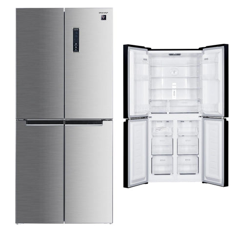 شارب ثلاجة فرنش دور سعة ٤٠١ لتر- إينوكس