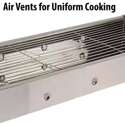 KKF Foldable Portable Barbecue Grill with Chrome-Plated Stand for Camping, Picnics, Outings & Vacations