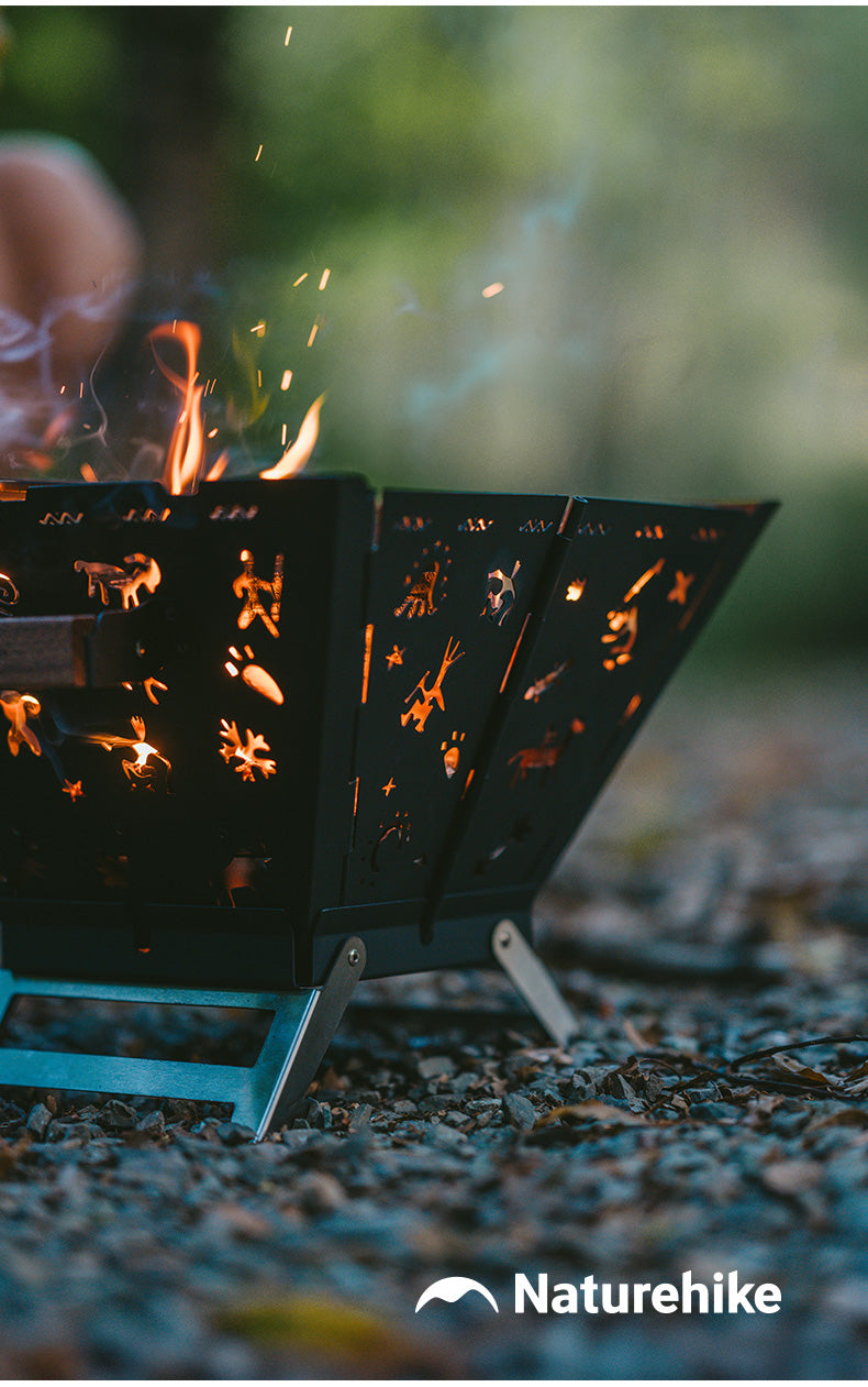 Naturehike Folding Fire Rack - Black (30*30*23)