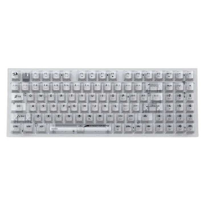 ريدراجون K628CT، بولوكس برو لوحة مفاتيح ميكانيكية للألعاب 75٪ بإضاءة RGB، سلكية USB-C، بلوتوث، ووايرلس 2.4 جيجاهرتز - بمفاتيح كريستالية شفافة