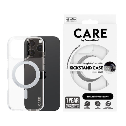 PanzerGlass® 1326, Case Feature Kickstand & MagSafe iPhone 16 Pro - Silver