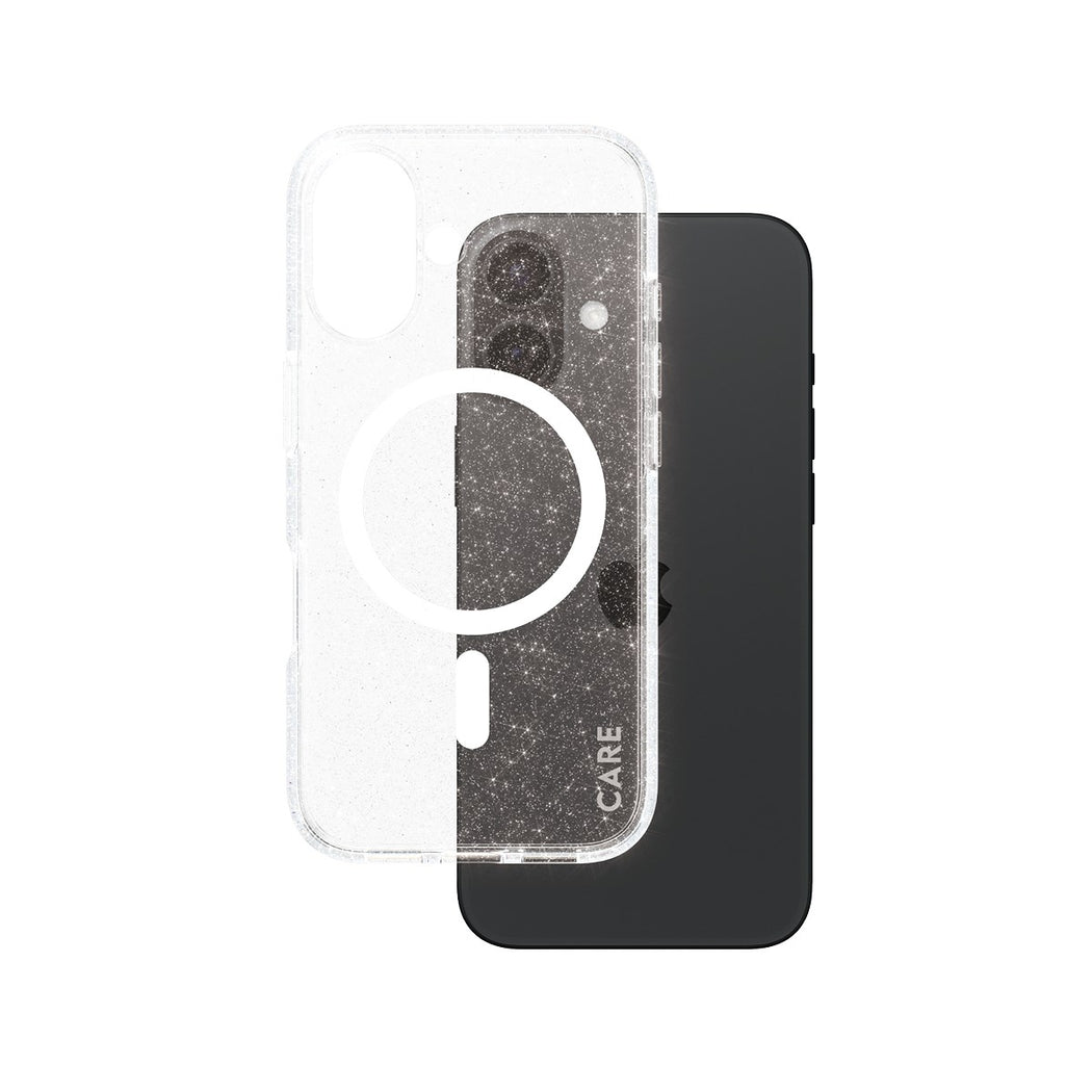 CARE by PanzerGlass® Case Flagship Star Lit w. White MagSafe iPhone 16