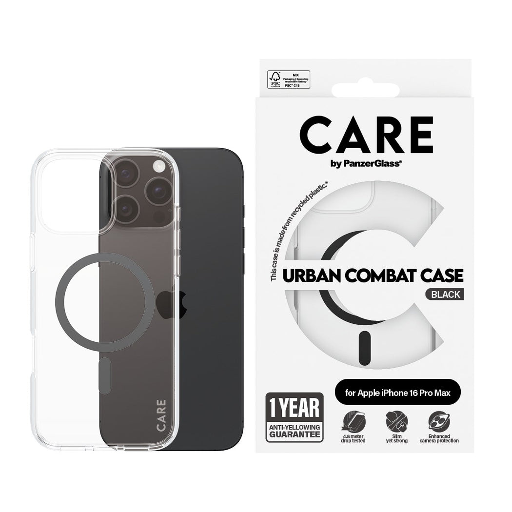 CARE by PanzerGlass® Case Flagship Black MagSafe iPhone 16 Pro Max