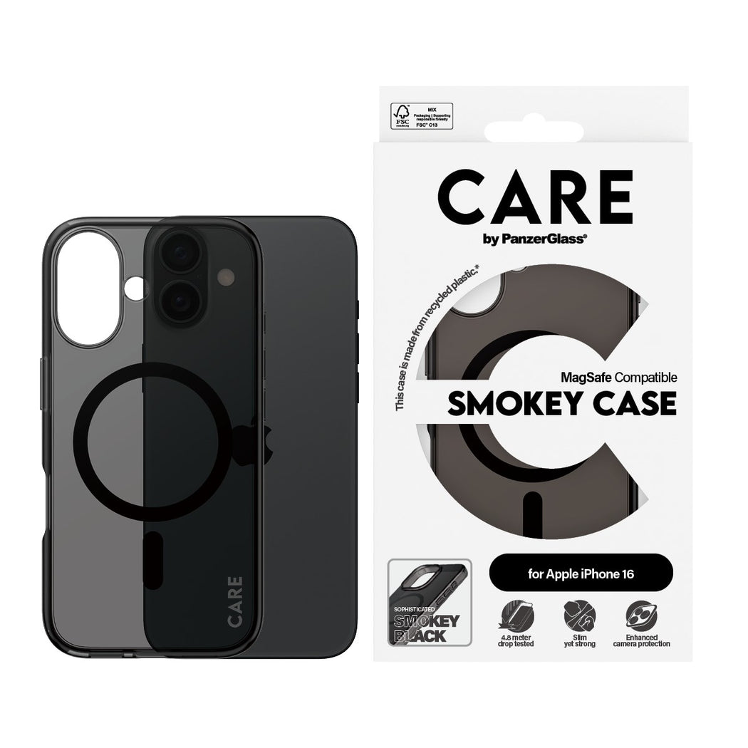 CARE by PanzerGlass® Case Flagship Smokey w. MagSafe iPhone 16