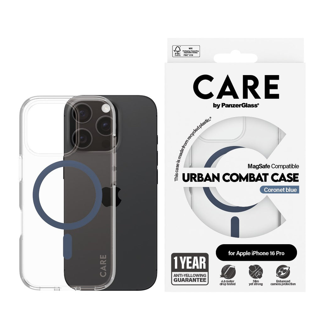 CARE by PanzerGlass® Case Flagship Blue MagSafe iPhone 16 Pro