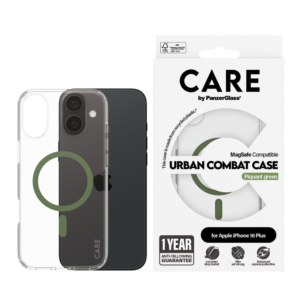 CARE by PanzerGlass® Case Flagship Green MagSafe iPhone 16 Plus