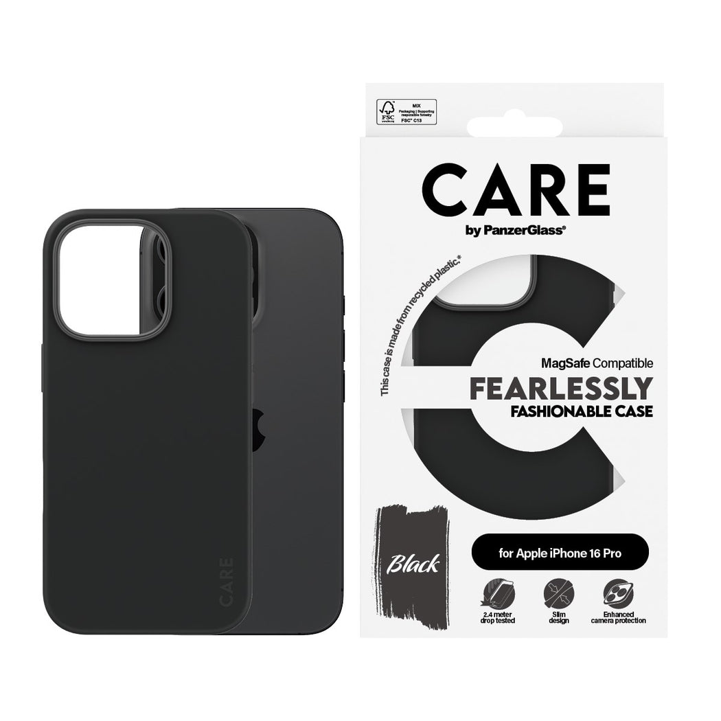 CARE by PanzerGlass® Case Fashion Black MagSafe iPhone 16 Pro