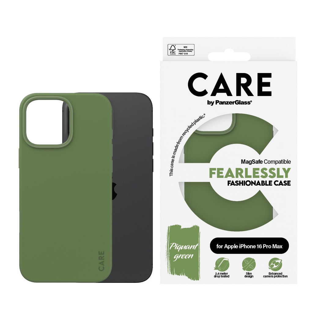 CARE by PanzerGlass® Case Fashion Green MagSafe iPhone 16 Pro Max