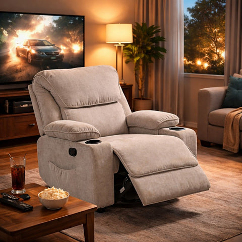 Black Bull Premium Sofa Swivel Rocker Recliner – Fabric