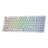 ريدراجون K628CT، بولوكس برو لوحة مفاتيح ميكانيكية للألعاب 75٪ بإضاءة RGB، سلكية USB-C، بلوتوث، ووايرلس 2.4 جيجاهرتز - بمفاتيح كريستالية شفافة