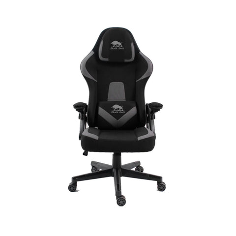 BLACK BULL Gaming Chair With Headrest Up & Down Slide Adjustable and Moveable Armrest, Woven Fabric, Black & Blue