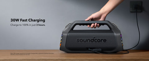 أنكر ساوندكور بوم 2 بلس، مكبر صوت بلوتوث محمول، 140 واط - أسود