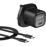 Anker Zolo Charger 20W GaN, USB PD (Power Delivery) with USB C Cable - Black