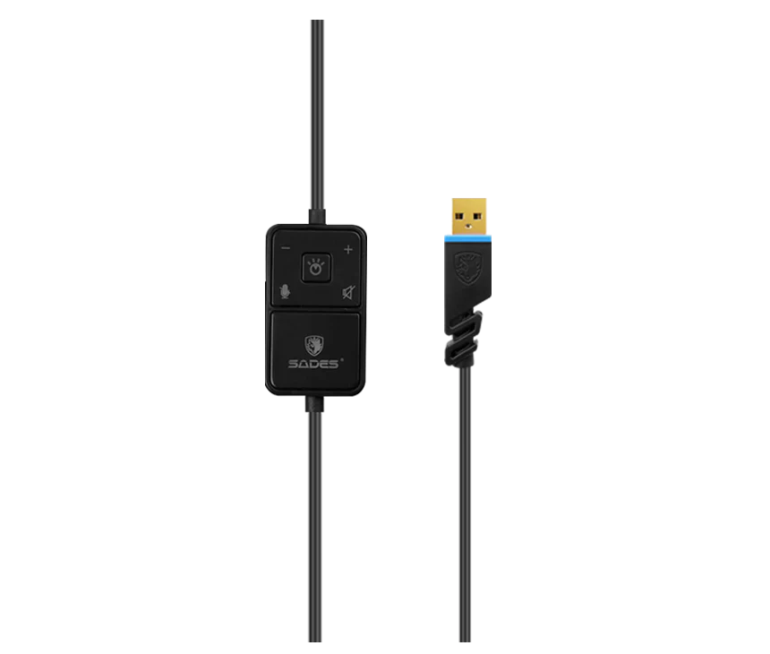 ساديس سماعة الألعاب لوكست بلس + إضاءة آر جي بي SA-904